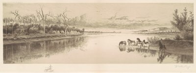 Sin título (Campamento nativo americano) de William de la Montagne Cary