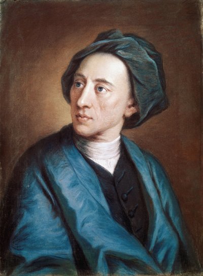 Retrato del poeta británico Alexander Pope con turbante de William Hoare