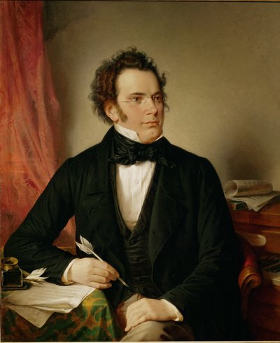 Franz Schubert ... (óleo sobre lienzo) de Willibrord Joseph Mahler or Maehler