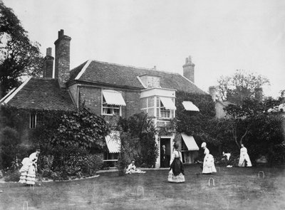 Croquet en el césped en Elm Lodge, Streatley, c.1870s de Willoughby Wallace Hooper