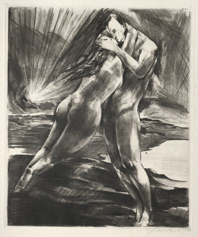 Arno Holz Mappe: Pareja flotante de Willy Jaeckel