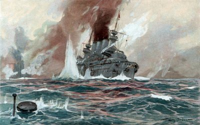 Submarino, c1905 (acuarela) de Willy Stöwer