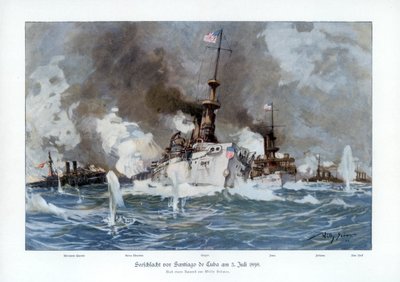 Batalla de Santiago de Cuba, 3 de julio de 1898, 1900 de Willy Stöwer