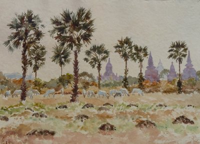 935 Vacas azules y palmetas de Wilson Clive