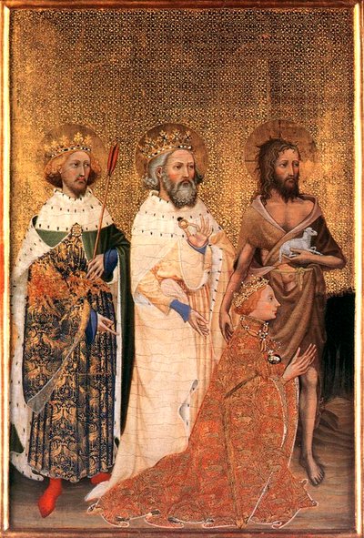 Ricardo II de Inglaterra con sus santos patronos, entre 1395 y 1399 de Wilton Master