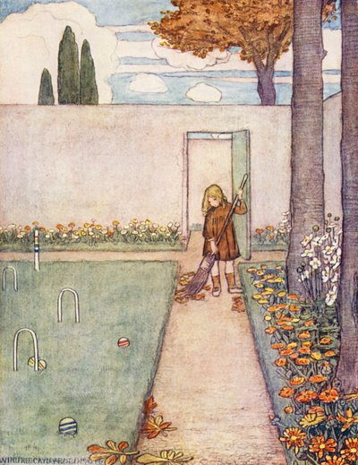 Libro infantil de jardinería: El jardinero ordenado (litografía en color) de Winifred Cayley Robinson