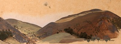 Estudio de paisaje para Santissima Trinita, c.1924 (óleo sobre papel vegetal) de Winifred Knights