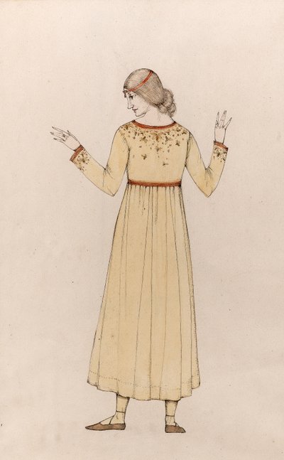 Autorretrato (pluma y tinta con aguada sobre papel) de Winifred Knights