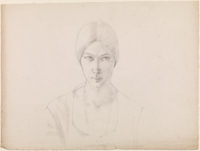 Autorretrato (lápiz sobre papel) de Winifred Knights