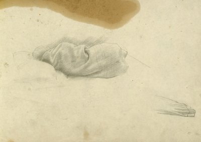 Estudio para mujer dormida para Santissima Trinita, c.1924-30 (lápiz sobre papel) de Winifred Knights