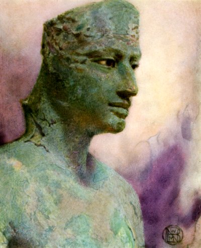Cabeza de una estatua de bronce de Pepy I, faraón egipcio antiguo, siglo XXIV-XXIII a.C., 1926 de Winifred Mabel Brunton