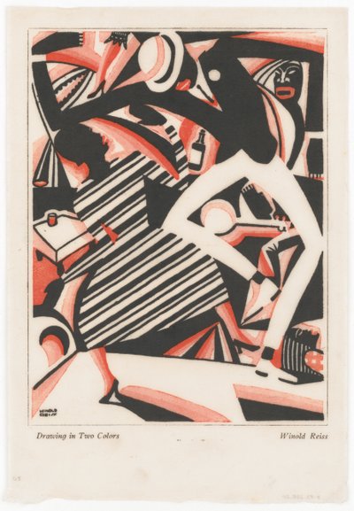 Dibujo en dos colores, o Interpretación del Harlem Jazz I de Winold Reiss