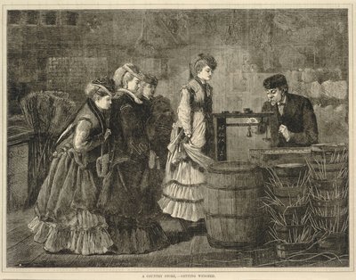 A Country Store--Getting Weighed, de Every Saturday: A Journal of Choice Reading, 25 de marzo de 1871 de Winslow Homer
