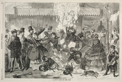 Un deslizamiento de nieve en la ciudad, 1860 de Winslow Homer