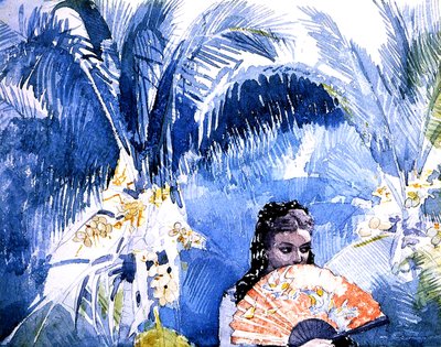 Una Chica Española con un Abanico de Winslow Homer