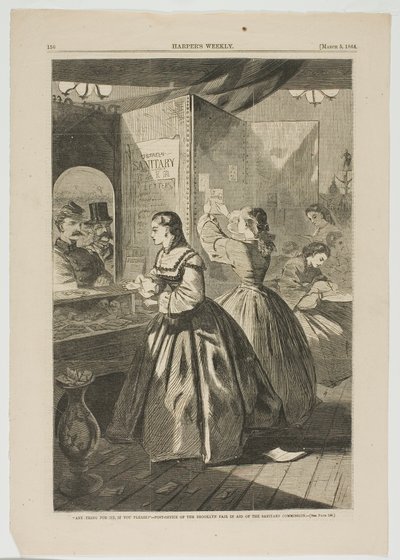 "¿Algo para mí, por favor"-Postal de la Feria de Brooklyn en Ayuda de la Comisión Sanitaria. de Winslow Homer