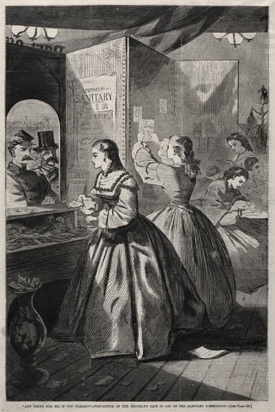 ¿Algo para mí, por favor? - Oficina de correos de la Feria de Brooklyn en ayuda..., 1864 de Winslow Homer