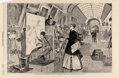 Art-students and Copyists in the Louvre Gallery, Paris, de Harper