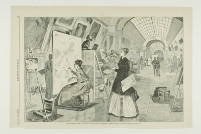 Estudiantes de arte y copistas en la Galería del Louvre, París de Winslow Homer