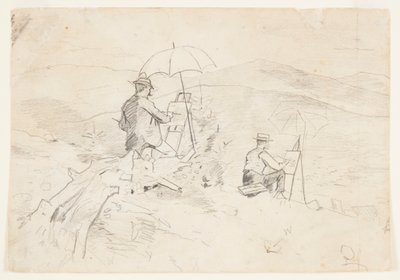 Artistas dibujando en las Montañas Blancas de Winslow Homer