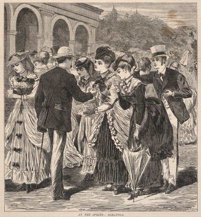 En el manantial: Saratoga, de Hearth and Home, 28 de agosto de 1869 de Winslow Homer