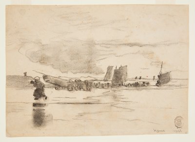 Playa en marea baja, Cullercoats, Inglaterra de Winslow Homer