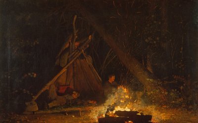 Fuego de campamento, 1880 de Winslow Homer