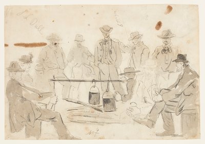 Fogata con soldados de Winslow Homer