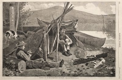 Acampando en las Montañas Adirondack, 1874 de Winslow Homer