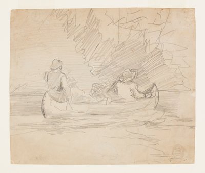 Canoa con tres hombres de Winslow Homer