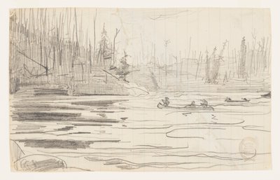 Canoas en un Lago de Winslow Homer
