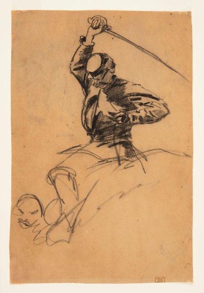 Soldado de caballería con espada a caballo de Winslow Homer