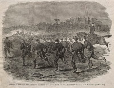 Carga del Primer Regimiento de Massachusetts en una trinchera rebelde cerca de Yorktown, 1862 de Winslow Homer