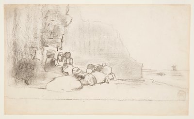 Niños jugando en la playa, Cullercoats, Inglaterra de Winslow Homer