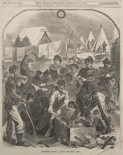 Cajas de Navidad en el campamento - Navidad de 1861 de Winslow Homer