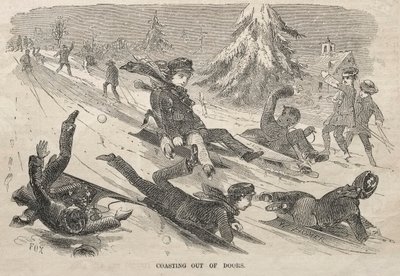Deslizándose al Aire Libre, 1857 de Winslow Homer