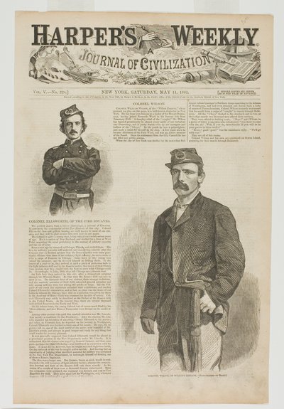 Coronel Wilson, de la Brigada de Wilson, y Coronel Ellsworth, de los Zuavos de Fuego. de Winslow Homer