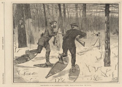 Caza de ciervos en Adirondacks en invierno, de Todos los sábados, 21 de enero de 1871 de Winslow Homer