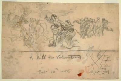 Dibujo, Llamada a voluntarios, 20 de octubre de 1886 de Winslow Homer
