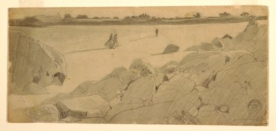 Dibujo, Playa de Marshfield, 1869-74 de Winslow Homer