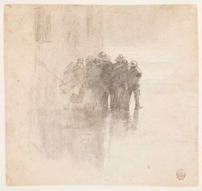 Dibujo, Pescadores en odres, Cullercoats, Inglaterra, 1881 de Winslow Homer