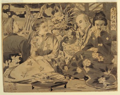 Dibujo, Fiesta Internacional del Té, ca. 1867 de Winslow Homer