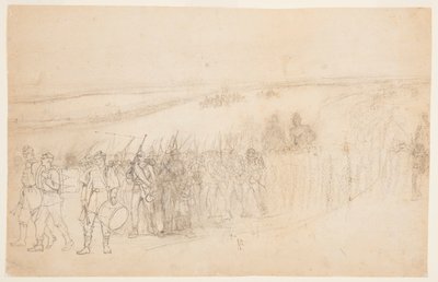 Dibujo, Columna de infantería en marcha, ca. 1862 de Winslow Homer