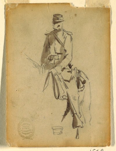 Dibujo, Oficial de caballería montada, 1862 de Winslow Homer