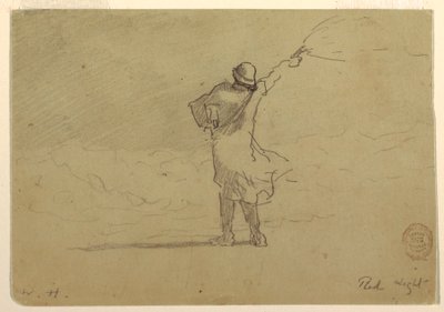 Dibujo, "Luz roja", probablemente 1883 de Winslow Homer