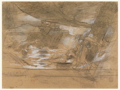 Dibujo, Cubierta de barco con dos mujeres, posiblemente 15 de julio de 1886 de Winslow Homer