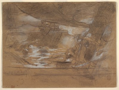 Dibujo, Cubierta de barco con dos mujeres, posiblemente 15 de julio de 1886 de Winslow Homer
