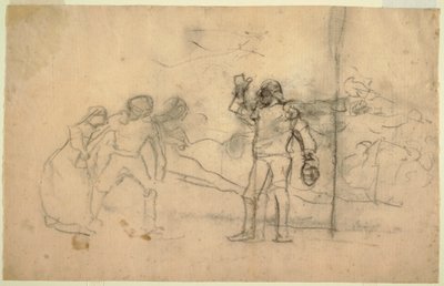 Dibujo, Boceto para "El naufragio", óleo fechado en 1896 en el Instituto Carnegie, Pittsburgh, PA, 1881 de Winslow Homer
