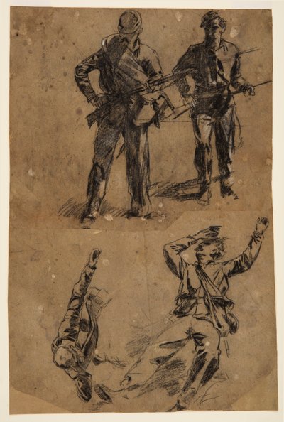 Dibujo, Estudios de soldados, 1863-65 de Winslow Homer