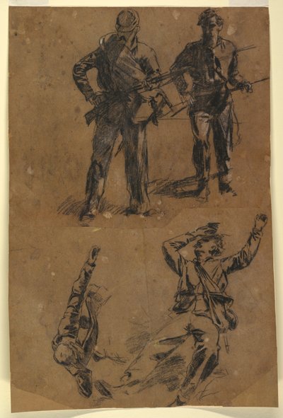 Dibujo, Estudios de soldados, 1863-65 de Winslow Homer